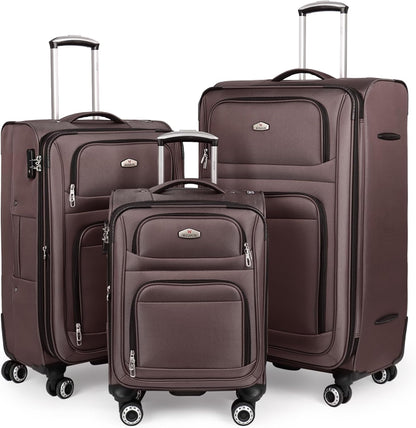 20'' Carry on Luggage,Softside Suitcase w/Combination LOCK,Expandable 15% Luggage w/Double Spinner Wheels,Lightweight Rolling Suitcases for Men/Women（Blue,20in）