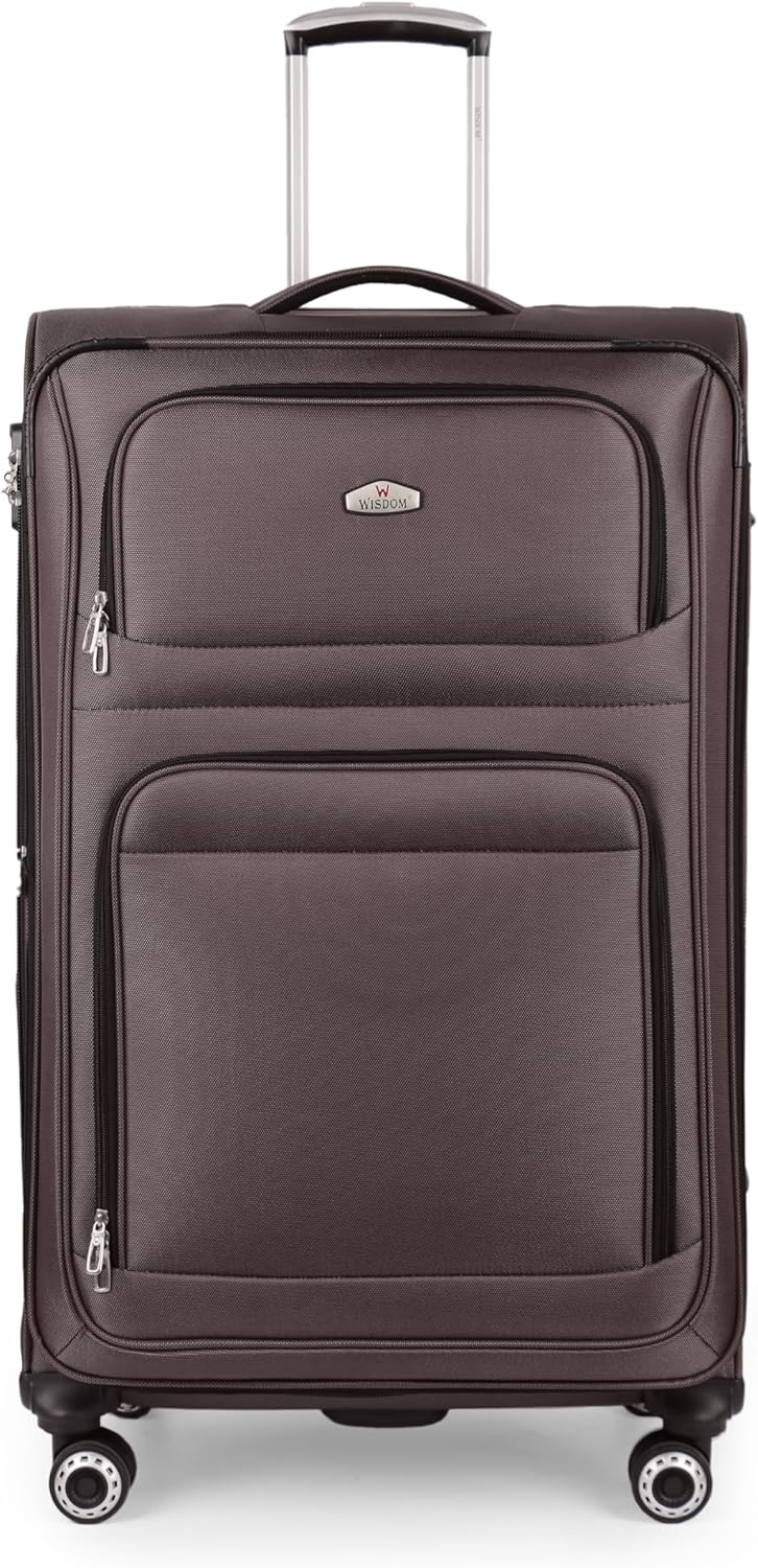 20'' Carry on Luggage,Softside Suitcase w/Combination LOCK,Expandable 15% Luggage w/Double Spinner Wheels,Lightweight Rolling Suitcases for Men/Women（Blue,20in）