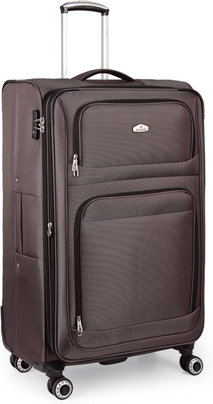 20'' Carry on Luggage,Softside Suitcase w/Combination LOCK,Expandable 15% Luggage w/Double Spinner Wheels,Lightweight Rolling Suitcases for Men/Women（Blue,20in）