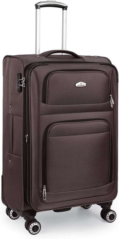 20'' Carry on Luggage,Softside Suitcase w/Combination LOCK,Expandable 15% Luggage w/Double Spinner Wheels,Lightweight Rolling Suitcases for Men/Women（Blue,20in）