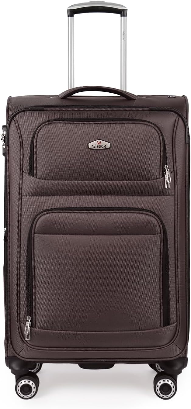 20'' Carry on Luggage,Softside Suitcase w/Combination LOCK,Expandable 15% Luggage w/Double Spinner Wheels,Lightweight Rolling Suitcases for Men/Women（Blue,20in）