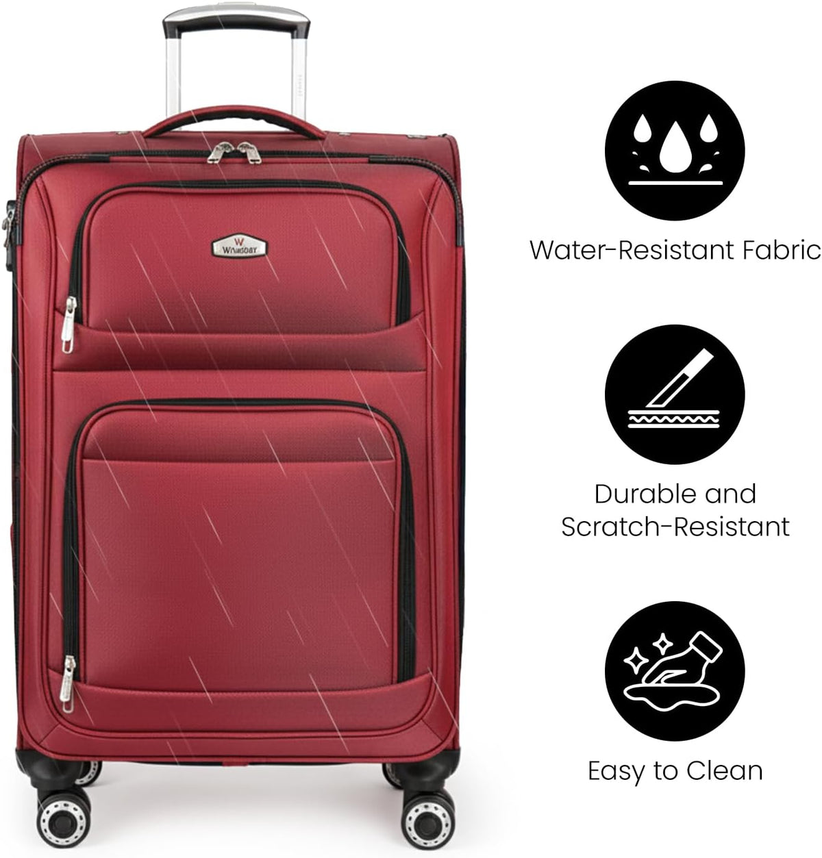 20'' Carry on Luggage,Softside Suitcase w/Combination LOCK,Expandable 15% Luggage w/Double Spinner Wheels,Lightweight Rolling Suitcases for Men/Women（Blue,20in）