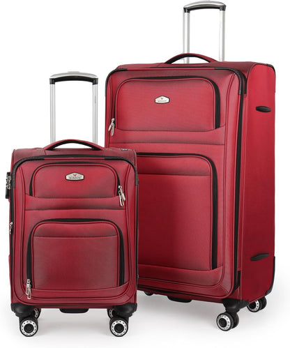 20'' Carry on Luggage,Softside Suitcase w/Combination LOCK,Expandable 15% Luggage w/Double Spinner Wheels,Lightweight Rolling Suitcases for Men/Women（Blue,20in）