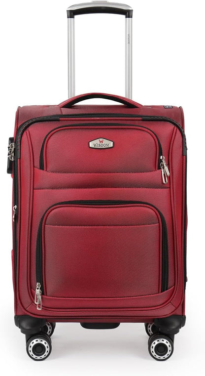 20'' Carry on Luggage,Softside Suitcase w/Combination LOCK,Expandable 15% Luggage w/Double Spinner Wheels,Lightweight Rolling Suitcases for Men/Women（Blue,20in）