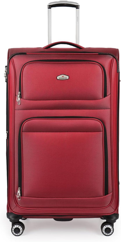 20'' Carry on Luggage,Softside Suitcase w/Combination LOCK,Expandable 15% Luggage w/Double Spinner Wheels,Lightweight Rolling Suitcases for Men/Women（Blue,20in）