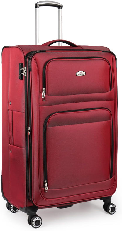 20'' Carry on Luggage,Softside Suitcase w/Combination LOCK,Expandable 15% Luggage w/Double Spinner Wheels,Lightweight Rolling Suitcases for Men/Women（Blue,20in）