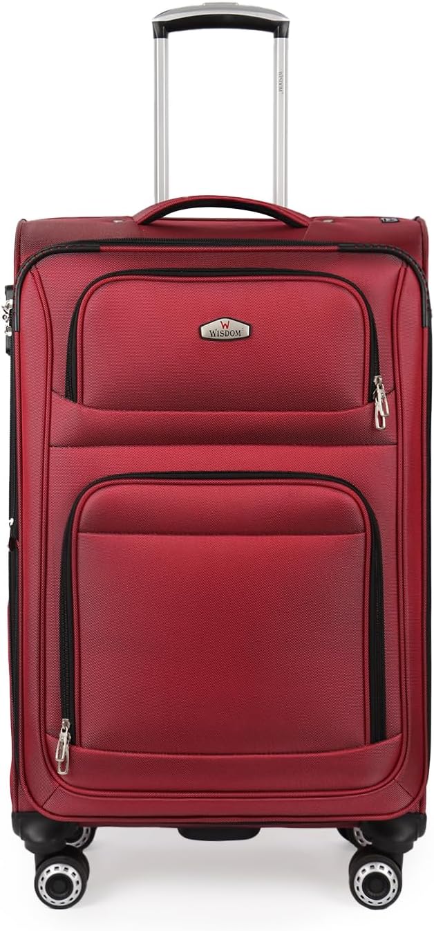 20'' Carry on Luggage,Softside Suitcase w/Combination LOCK,Expandable 15% Luggage w/Double Spinner Wheels,Lightweight Rolling Suitcases for Men/Women（Blue,20in）