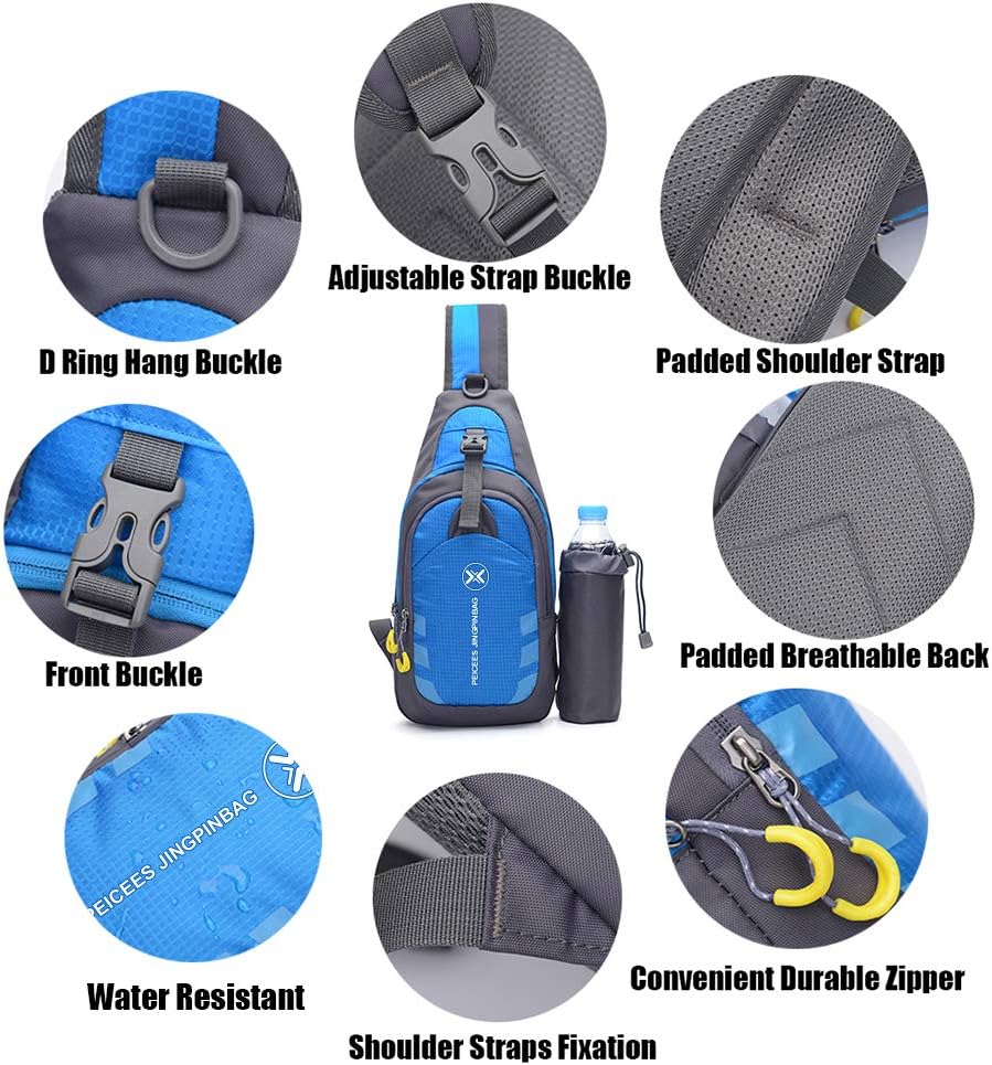 Chest Crossbody Sling Backpack Bag Travel Bike Gym Daypack for Women Men