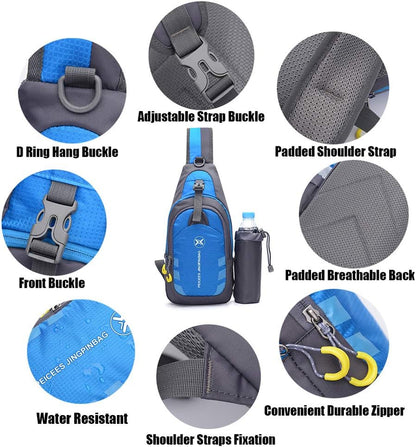 Chest Crossbody Sling Backpack Bag Travel Bike Gym Daypack for Women Men
