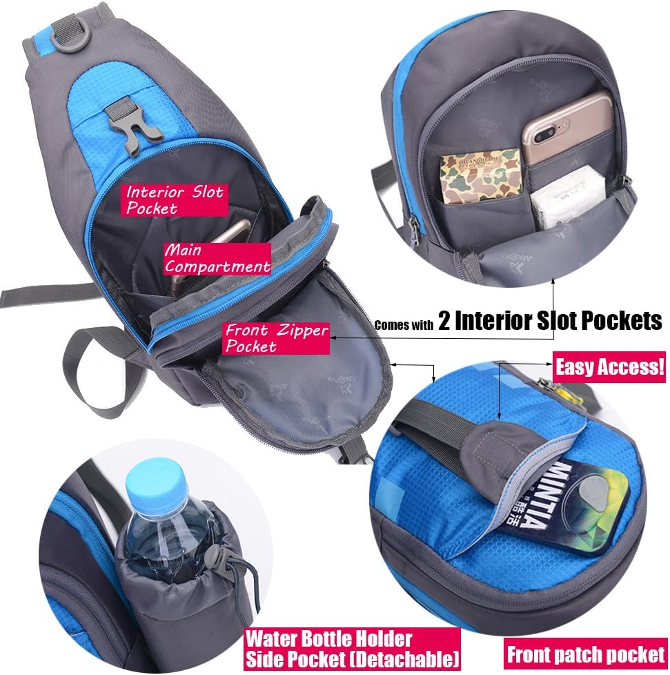 Chest Crossbody Sling Backpack Bag Travel Bike Gym Daypack for Women Men
