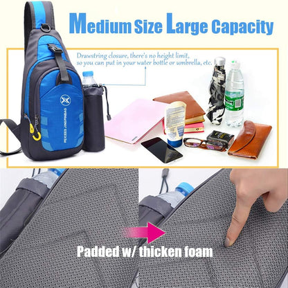 Chest Crossbody Sling Backpack Bag Travel Bike Gym Daypack for Women Men