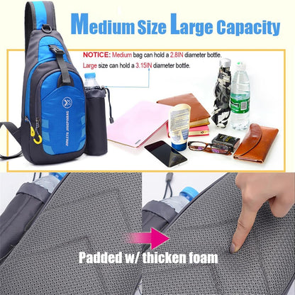 Chest Crossbody Sling Backpack Bag Travel Bike Gym Daypack for Women Men
