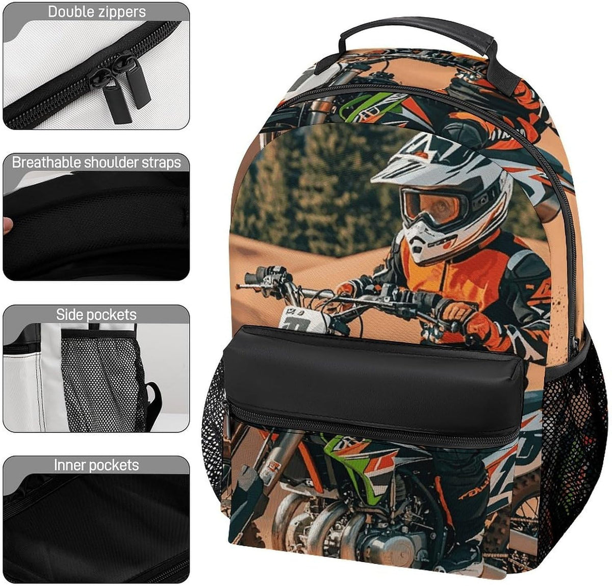 Limited Sport Motocross Lightweight Travel Backpack Laptop Bag | Everyday Pack Water Resistant Laptop Bag for Men Women, Laptop Backpack,Lightweight Bookbag, Work Backpack