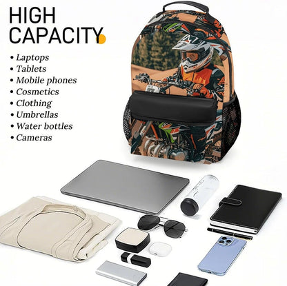 Limited Sport Motocross Lightweight Travel Backpack Laptop Bag | Everyday Pack Water Resistant Laptop Bag for Men Women, Laptop Backpack,Lightweight Bookbag, Work Backpack