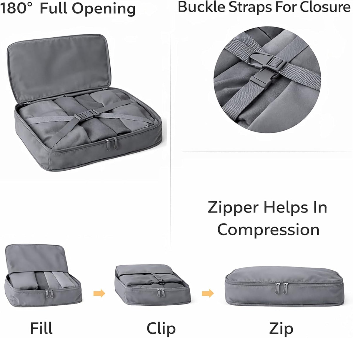 7 Set Packing Cubes For Travel | Luggage Organizer Bags With Shoe, Laundry Bag, Accessory Pouch And Lingerie Bag | Durable And Space Saving Suitcase Organizer For Travel Essentials | Black