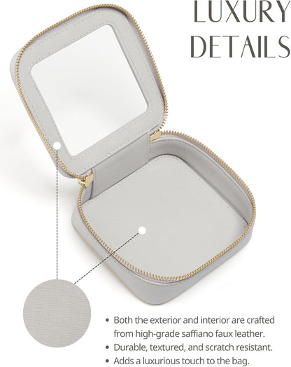 Clear Makeup Bag Travel Cosmetic Case Transparent Toiletry Bag with Zipper, Portable Make Up Organizer Traveling Compact Car Bag for Essentials, Sage Green, Medium