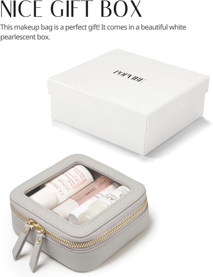Clear Makeup Bag Travel Cosmetic Case Transparent Toiletry Bag with Zipper, Portable Make Up Organizer Traveling Compact Car Bag for Essentials, Sage Green, Medium