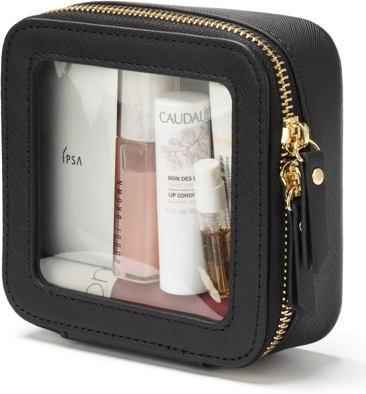 Clear Makeup Bag Travel Cosmetic Case Transparent Toiletry Bag with Zipper, Portable Make Up Organizer Traveling Compact Car Bag for Essentials, Sage Green, Medium