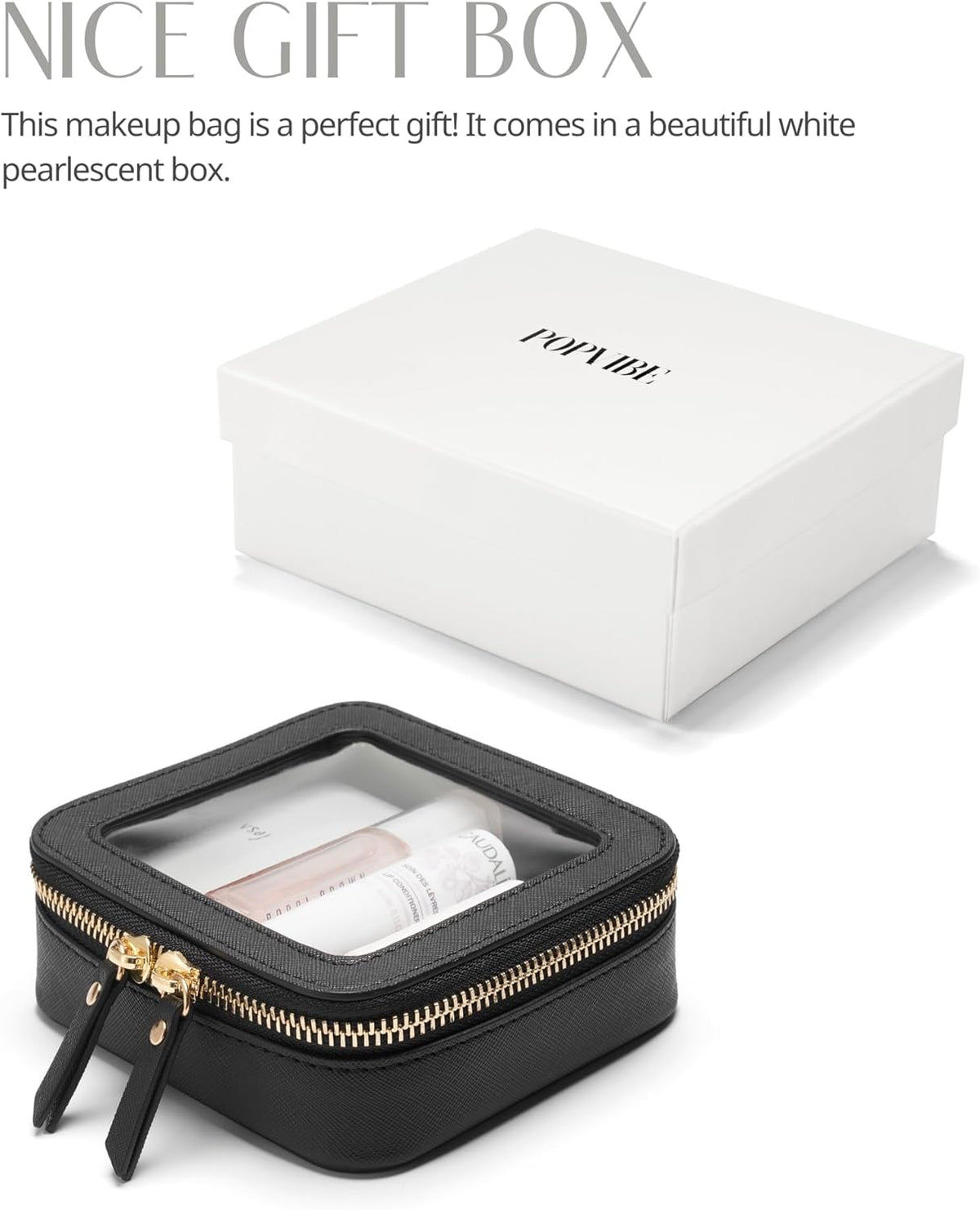 Clear Makeup Bag Travel Cosmetic Case Transparent Toiletry Bag with Zipper, Portable Make Up Organizer Traveling Compact Car Bag for Essentials, Sage Green, Medium