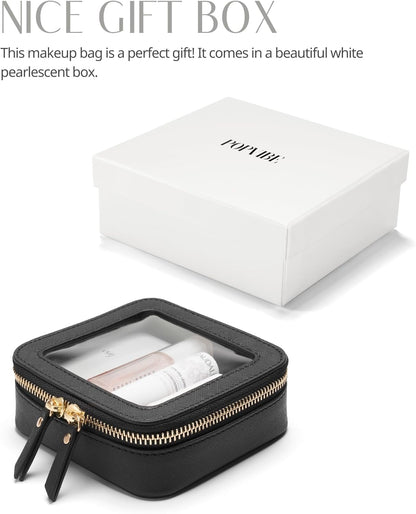Clear Makeup Bag Travel Cosmetic Case Transparent Toiletry Bag with Zipper, Portable Make Up Organizer Traveling Compact Car Bag for Essentials, Sage Green, Medium