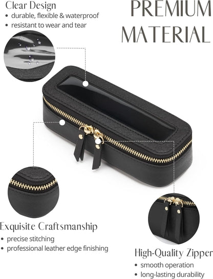 Clear Makeup Bag Travel Cosmetic Case Transparent Toiletry Bag with Zipper, Portable Make Up Organizer Traveling Compact Car Bag for Essentials, Sage Green, Medium