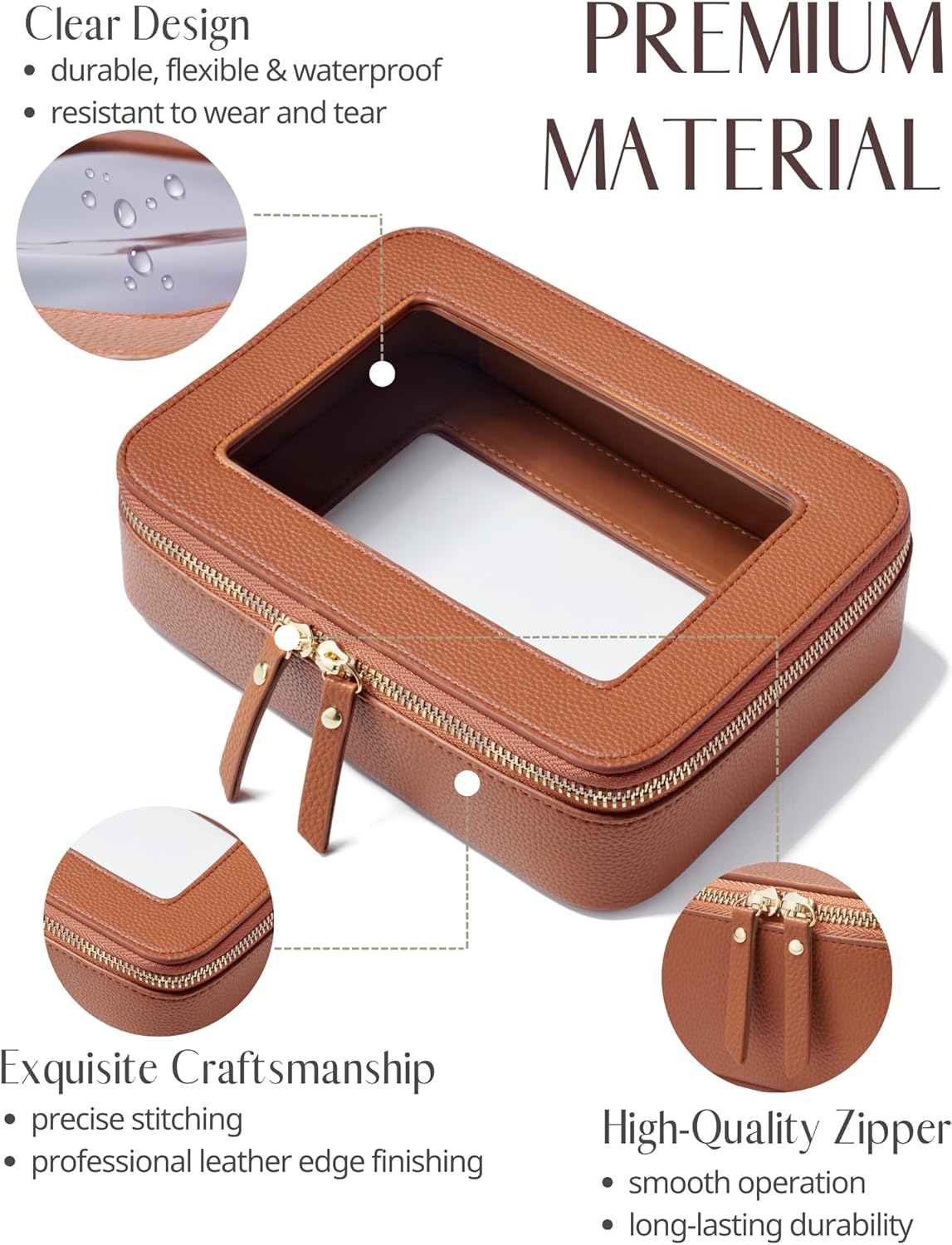 Clear Makeup Bag Travel Cosmetic Case Transparent Toiletry Bag with Zipper, Portable Make Up Organizer Traveling Compact Car Bag for Essentials, Sage Green, Medium