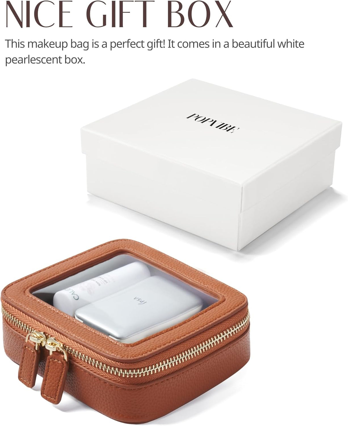 Clear Makeup Bag Travel Cosmetic Case Transparent Toiletry Bag with Zipper, Portable Make Up Organizer Traveling Compact Car Bag for Essentials, Sage Green, Medium