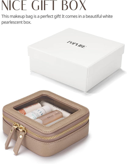Clear Makeup Bag Travel Cosmetic Case Transparent Toiletry Bag with Zipper, Portable Make Up Organizer Traveling Compact Car Bag for Essentials, Sage Green, Medium