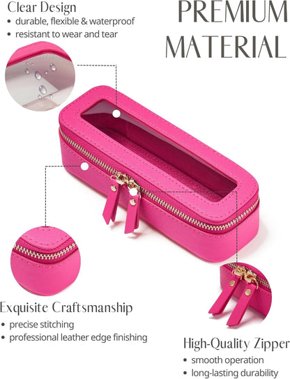 Clear Makeup Bag Travel Cosmetic Case Transparent Toiletry Bag with Zipper, Portable Make Up Organizer Traveling Compact Car Bag for Essentials, Sage Green, Medium