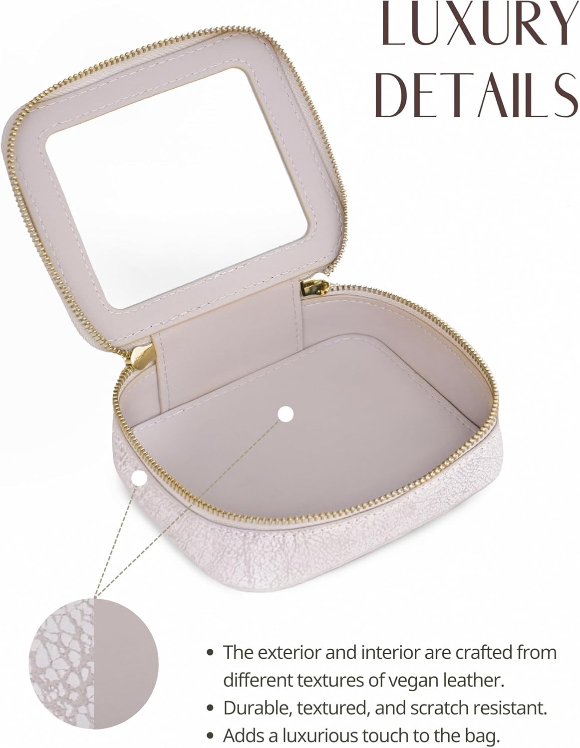 Clear Makeup Bag Travel Cosmetic Case Transparent Toiletry Bag with Zipper, Portable Make Up Organizer Traveling Compact Car Bag for Essentials, Sage Green, Medium