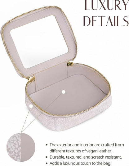 Clear Makeup Bag Travel Cosmetic Case Transparent Toiletry Bag with Zipper, Portable Make Up Organizer Traveling Compact Car Bag for Essentials, Sage Green, Medium