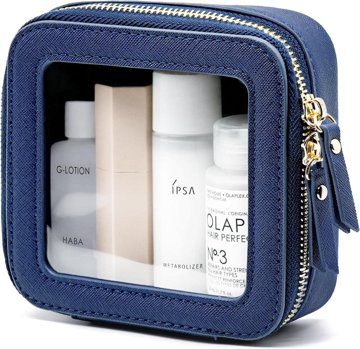 Clear Makeup Bag Travel Cosmetic Case Transparent Toiletry Bag with Zipper, Portable Make Up Organizer Traveling Compact Car Bag for Essentials, Sage Green, Medium