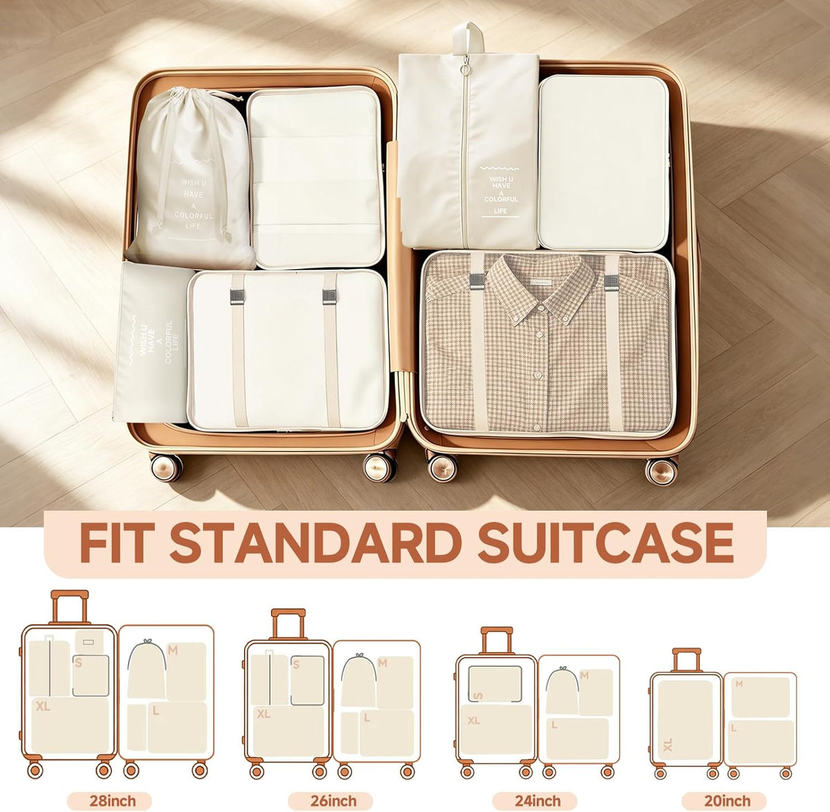 17 Set Packing Cubes for Travel, Luggage Organizer Bags with Travel Size Bottles, Lightweight Suitcase Organizer Bags Set, Travel Essentials and Accessories Packing Cubes for Women Men