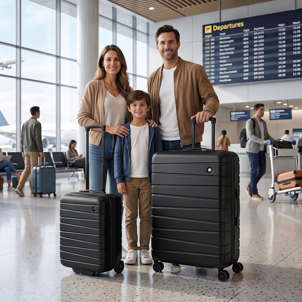 Luggage Sets 2 Piece（16in/30in）ABS Hard Shell Suitcase with Spinner Wheels and NO LOCK,Scratch-Resistant Surface,Lightweight Durable Rolling Suitcase for Men/Women（Rose Gold,16in/30in)