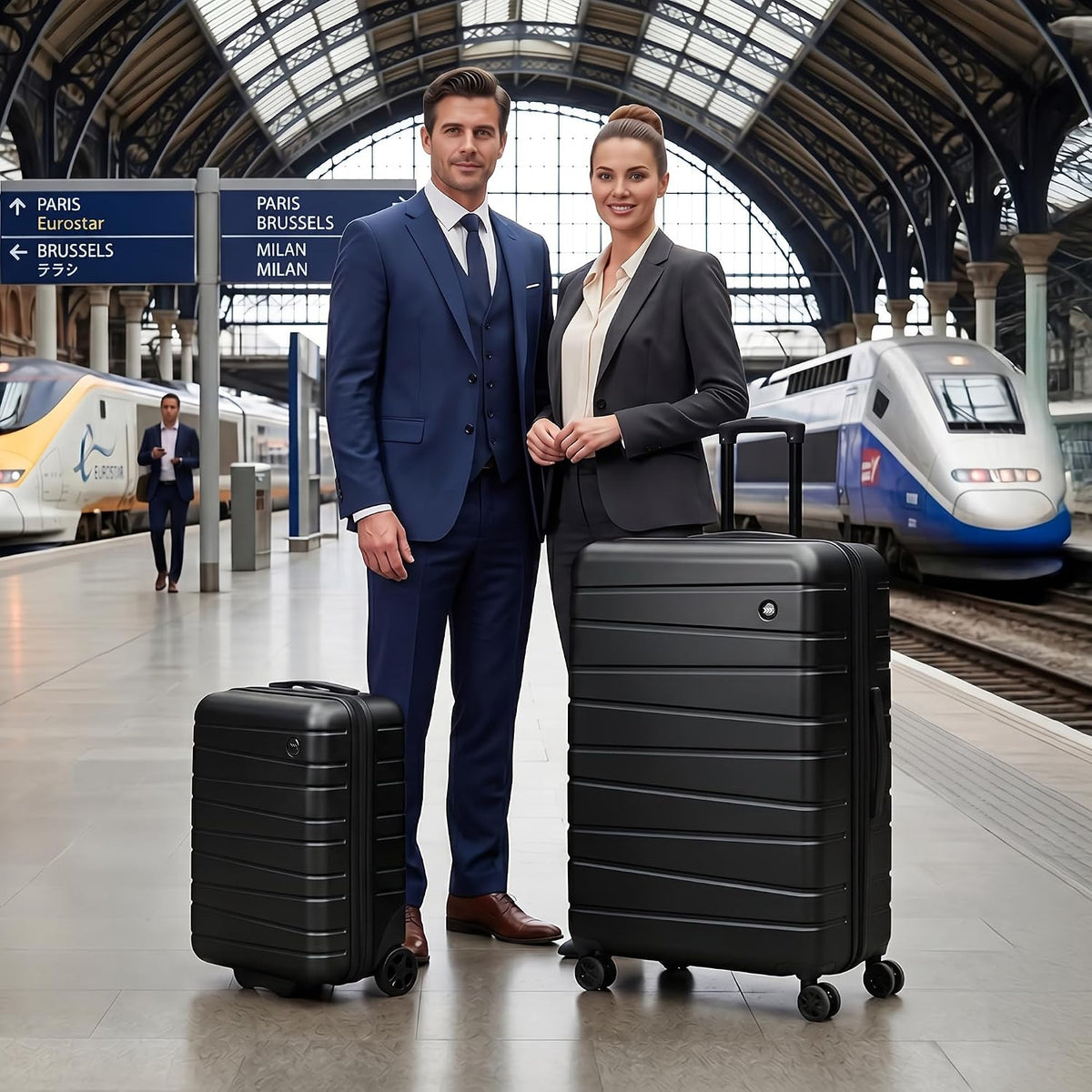 Luggage Sets 2 Piece（16in/30in）ABS Hard Shell Suitcase with Spinner Wheels and NO LOCK,Scratch-Resistant Surface,Lightweight Durable Rolling Suitcase for Men/Women（Rose Gold,16in/30in)
