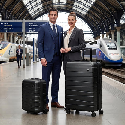Luggage Sets 2 Piece（16in/30in）ABS Hard Shell Suitcase with Spinner Wheels and NO LOCK,Scratch-Resistant Surface,Lightweight Durable Rolling Suitcase for Men/Women（Rose Gold,16in/30in)