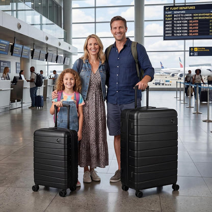 Luggage Sets 2 Piece（16in/30in）ABS Hard Shell Suitcase with Spinner Wheels and NO LOCK,Scratch-Resistant Surface,Lightweight Durable Rolling Suitcase for Men/Women（Rose Gold,16in/30in)
