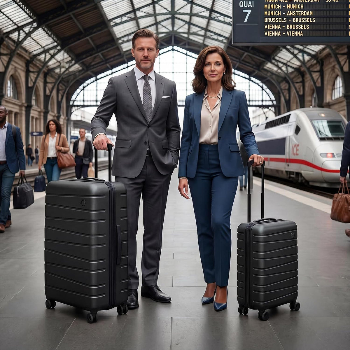 Luggage Sets 2 Piece（16in/30in）ABS Hard Shell Suitcase with Spinner Wheels and NO LOCK,Scratch-Resistant Surface,Lightweight Durable Rolling Suitcase for Men/Women（Rose Gold,16in/30in)