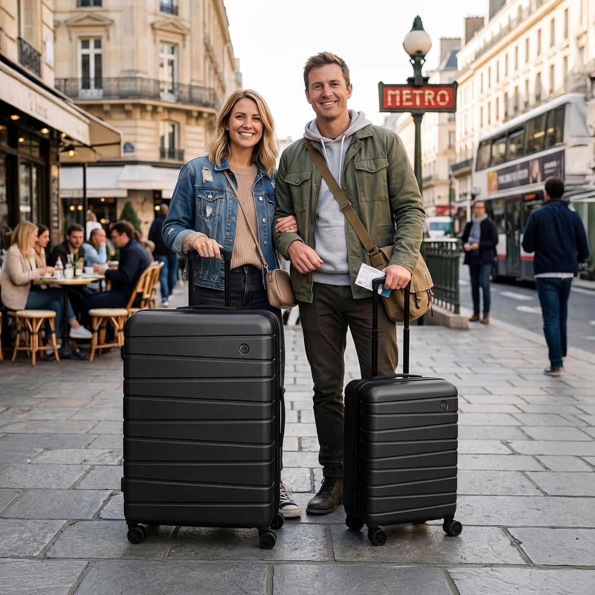 Luggage Sets 2 Piece（16in/30in）ABS Hard Shell Suitcase with Spinner Wheels and NO LOCK,Scratch-Resistant Surface,Lightweight Durable Rolling Suitcase for Men/Women（Rose Gold,16in/30in)