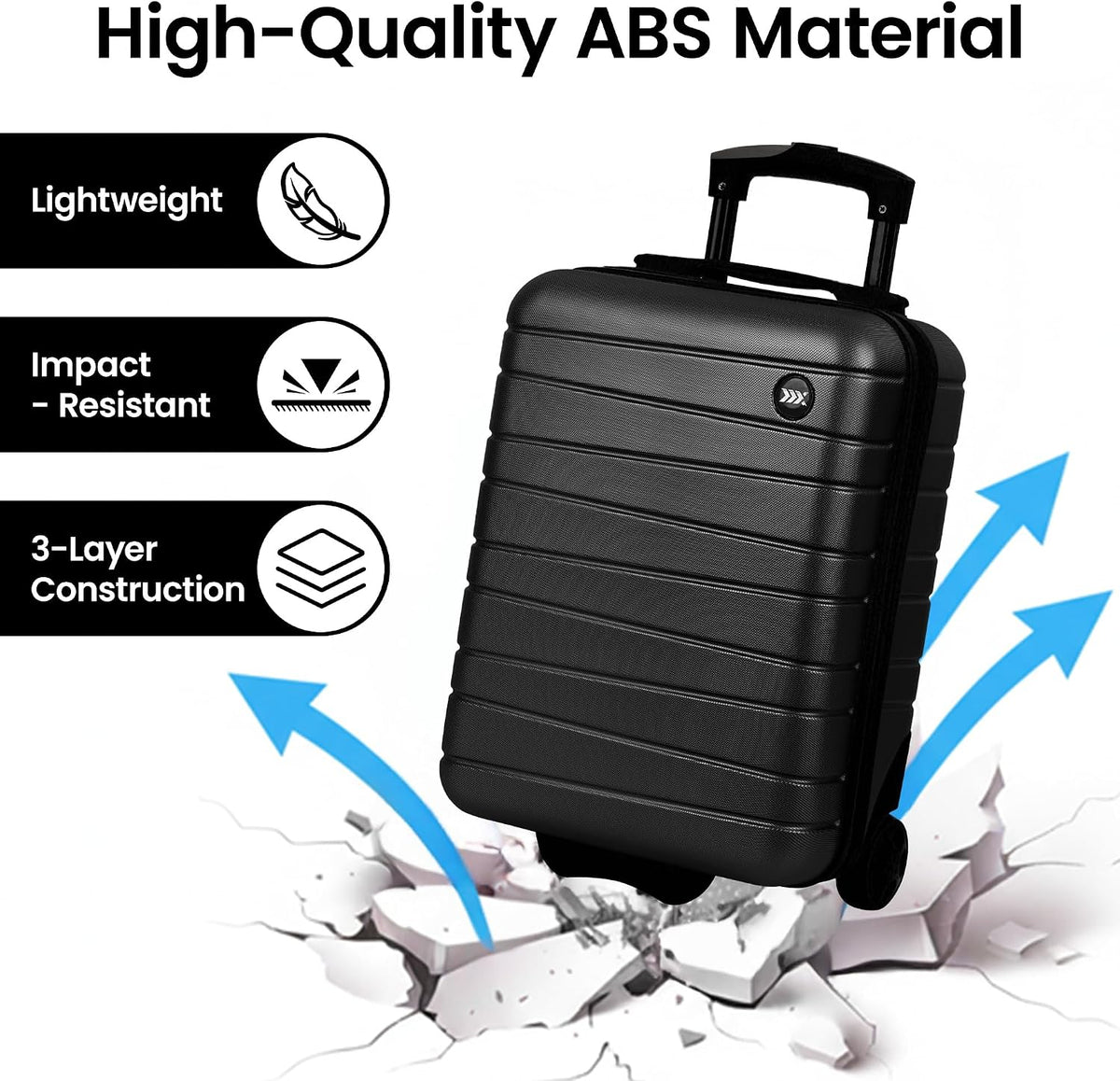 Luggage Sets 2 Piece（16in/30in）ABS Hard Shell Suitcase with Spinner Wheels and NO LOCK,Scratch-Resistant Surface,Lightweight Durable Rolling Suitcase for Men/Women（Rose Gold,16in/30in)