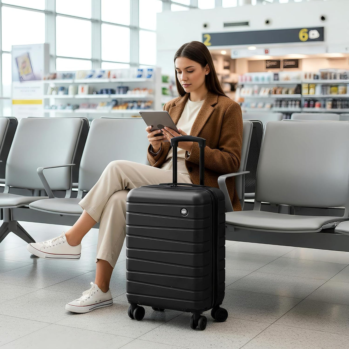 Luggage Sets 2 Piece（16in/30in）ABS Hard Shell Suitcase with Spinner Wheels and NO LOCK,Scratch-Resistant Surface,Lightweight Durable Rolling Suitcase for Men/Women（Rose Gold,16in/30in)