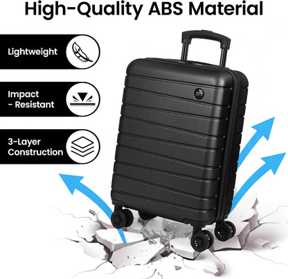 Luggage Sets 2 Piece（16in/30in）ABS Hard Shell Suitcase with Spinner Wheels and NO LOCK,Scratch-Resistant Surface,Lightweight Durable Rolling Suitcase for Men/Women（Rose Gold,16in/30in)