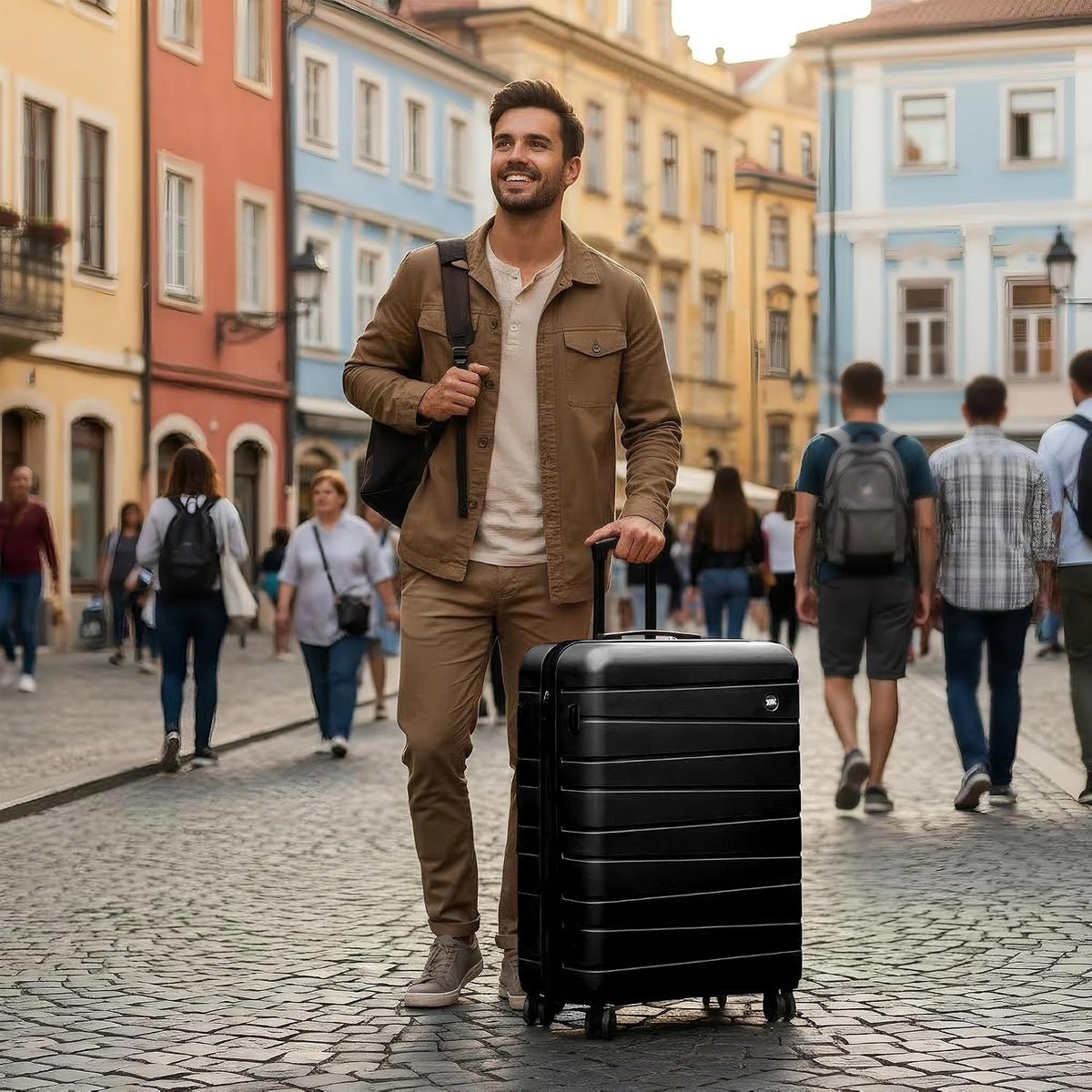 Luggage Sets 2 Piece（16in/30in）ABS Hard Shell Suitcase with Spinner Wheels and NO LOCK,Scratch-Resistant Surface,Lightweight Durable Rolling Suitcase for Men/Women（Rose Gold,16in/30in)