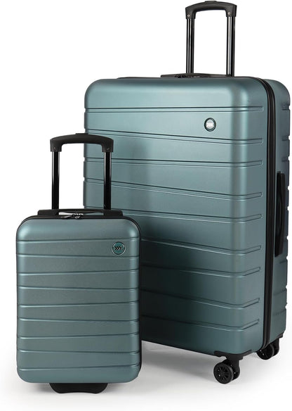 Luggage Sets 2 Piece（16in/30in）ABS Hard Shell Suitcase with Spinner Wheels and NO LOCK,Scratch-Resistant Surface,Lightweight Durable Rolling Suitcase for Men/Women（Rose Gold,16in/30in)
