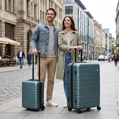 Luggage Sets 2 Piece（16in/30in）ABS Hard Shell Suitcase with Spinner Wheels and NO LOCK,Scratch-Resistant Surface,Lightweight Durable Rolling Suitcase for Men/Women（Rose Gold,16in/30in)