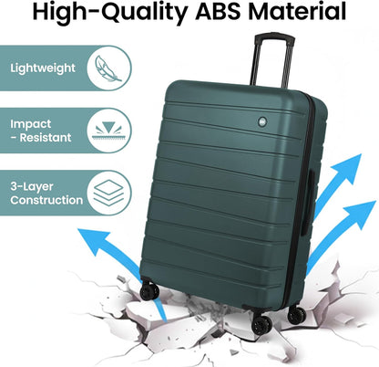 Luggage Sets 2 Piece（16in/30in）ABS Hard Shell Suitcase with Spinner Wheels and NO LOCK,Scratch-Resistant Surface,Lightweight Durable Rolling Suitcase for Men/Women（Rose Gold,16in/30in)