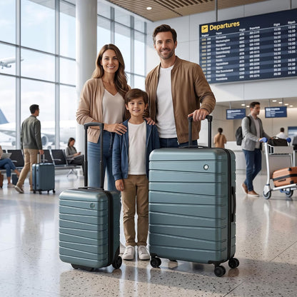 Luggage Sets 2 Piece（16in/30in）ABS Hard Shell Suitcase with Spinner Wheels and NO LOCK,Scratch-Resistant Surface,Lightweight Durable Rolling Suitcase for Men/Women（Rose Gold,16in/30in)