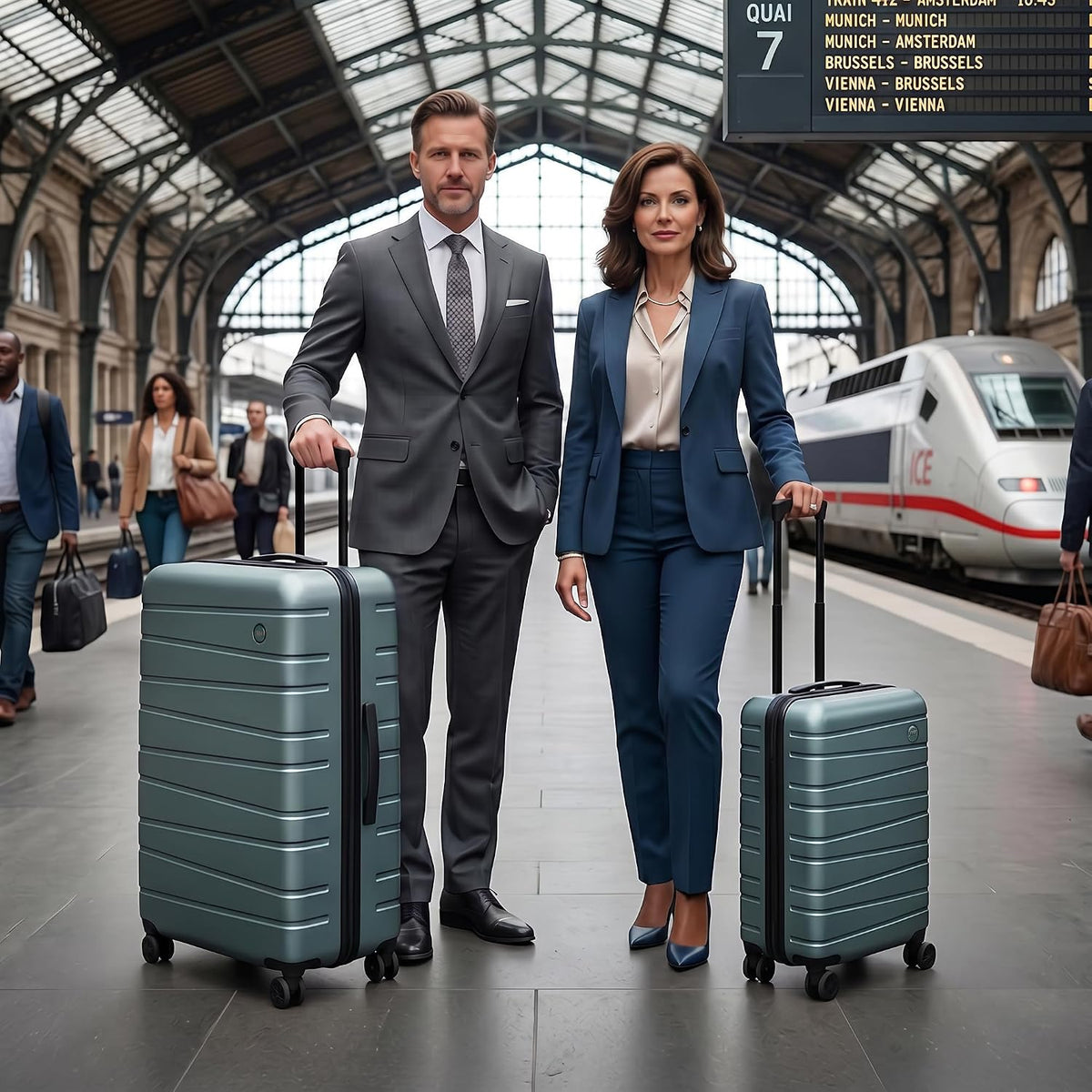 Luggage Sets 2 Piece（16in/30in）ABS Hard Shell Suitcase with Spinner Wheels and NO LOCK,Scratch-Resistant Surface,Lightweight Durable Rolling Suitcase for Men/Women（Rose Gold,16in/30in)