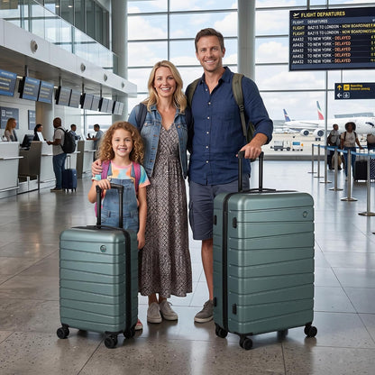 Luggage Sets 2 Piece（16in/30in）ABS Hard Shell Suitcase with Spinner Wheels and NO LOCK,Scratch-Resistant Surface,Lightweight Durable Rolling Suitcase for Men/Women（Rose Gold,16in/30in)