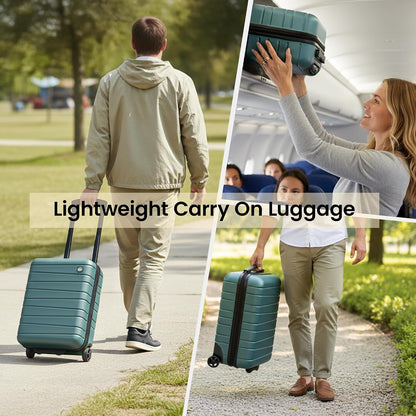 Luggage Sets 2 Piece（16in/30in）ABS Hard Shell Suitcase with Spinner Wheels and NO LOCK,Scratch-Resistant Surface,Lightweight Durable Rolling Suitcase for Men/Women（Rose Gold,16in/30in)